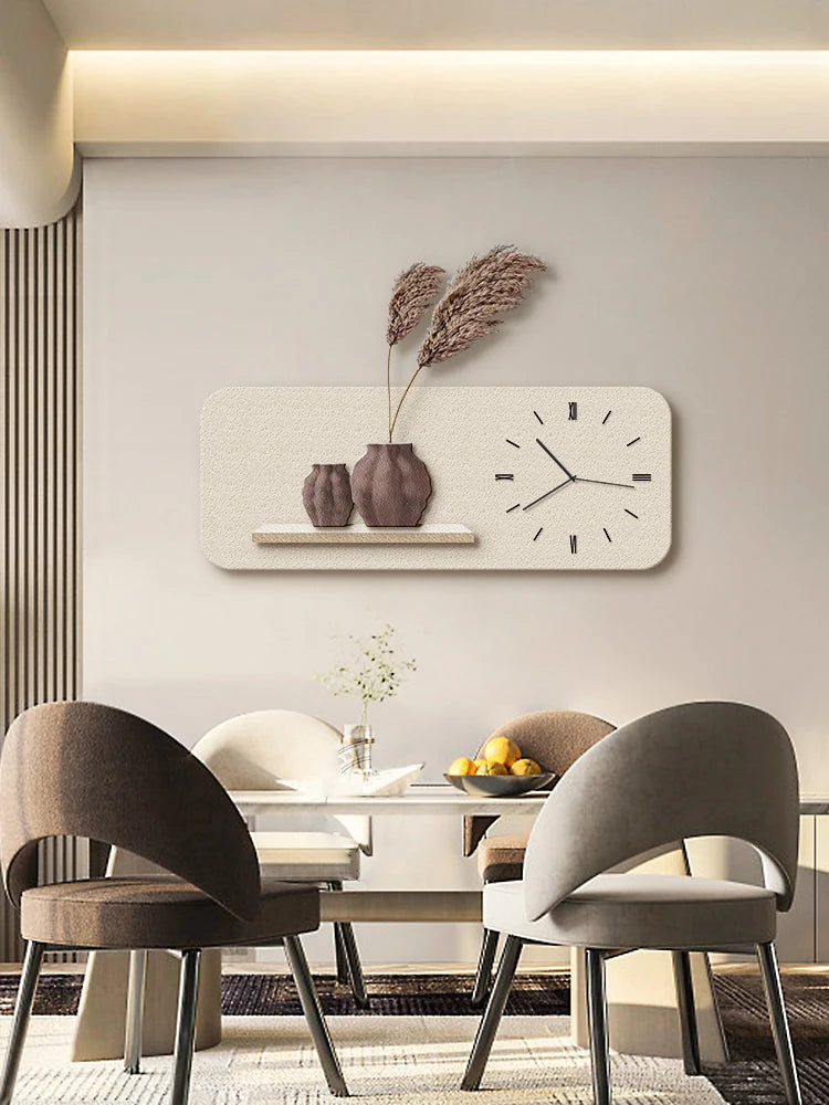 Dining Room Clock Wall Hanging High-end Sandstone Fashion Wall Watch Nordic Entry Luxury Creative Living Room Clock Wall Clock