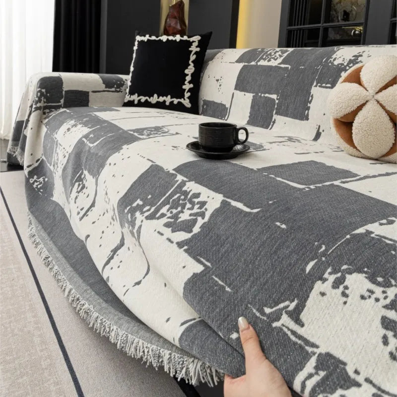 Vintage Chenille Sofa Cover Full Coverage Non-Slip Couch Protector 2025New All-Season Universal Couch Camping Blanket Dust Guard