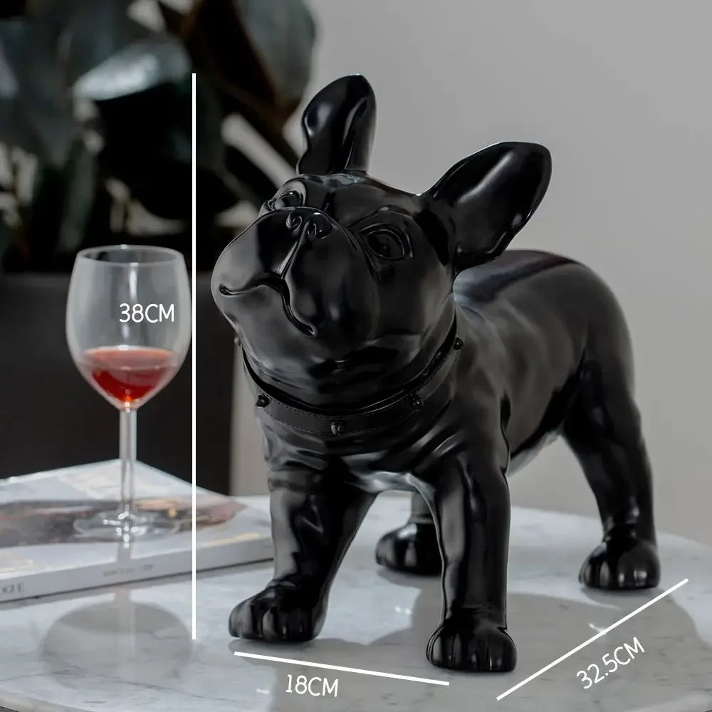 French Bulldog Figurines Creative Art Plastic Miniatures Interior Room Home Decorations Accessories Funny Valentines Day Gift