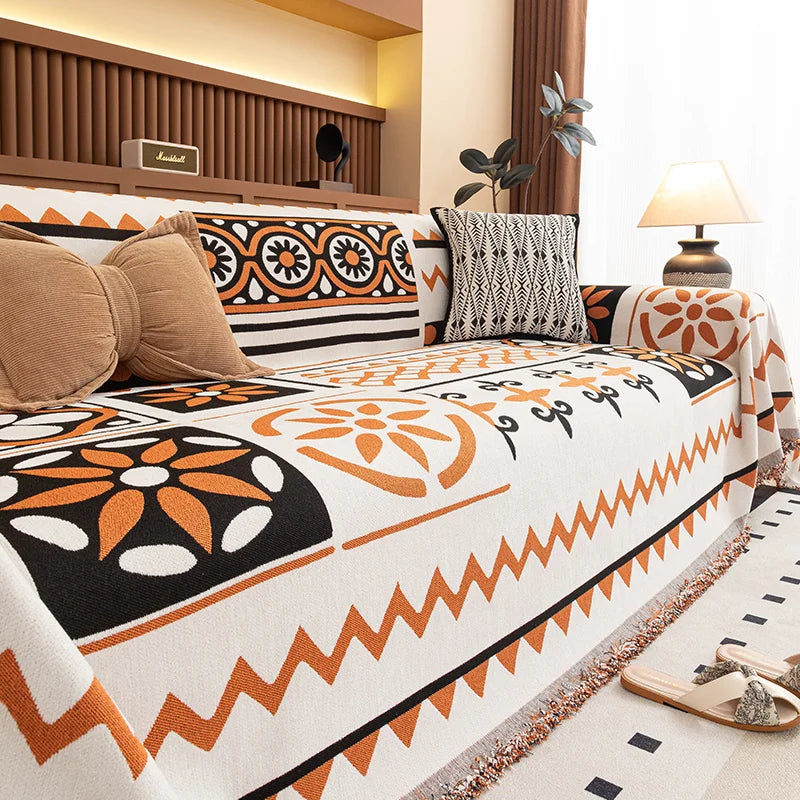 Camping Picnic Sofa Cover Sofa Mat 2025 All-season Ethnic Style Chenille Sofa Covers Throw Blanket Camping Mat housses de canapé