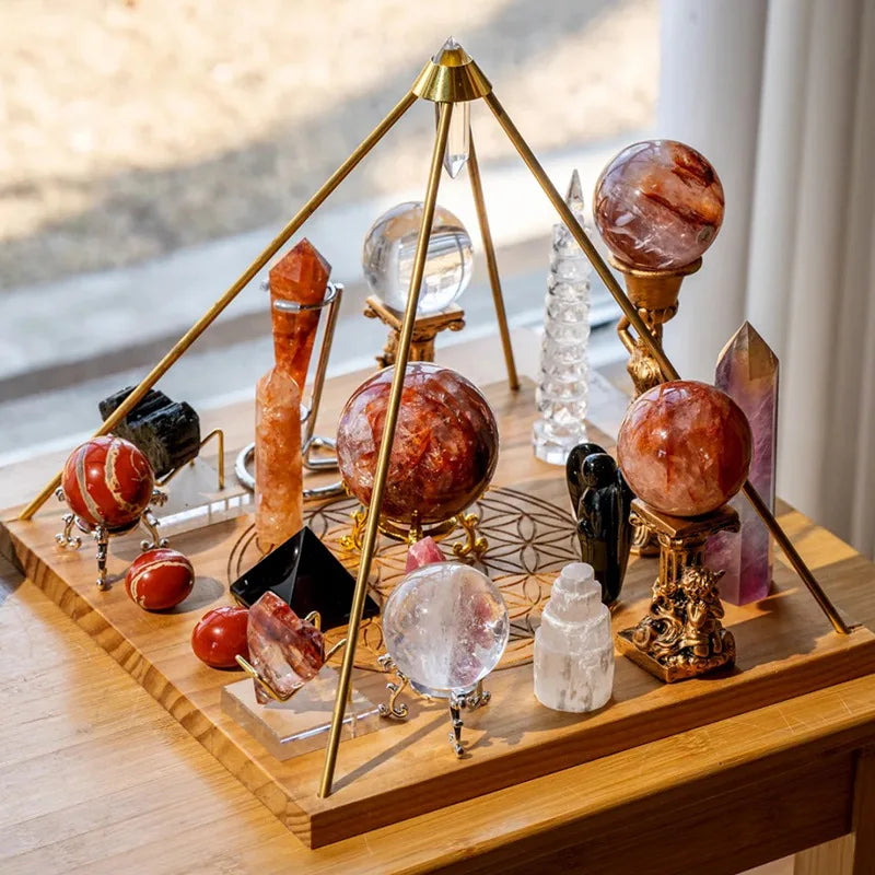 Crystal Ornaments Vogel Pyramid Energy Figurines Interior Sculptures Storage Tray Luxury Aesthetic Room Decoration Gift Ideas