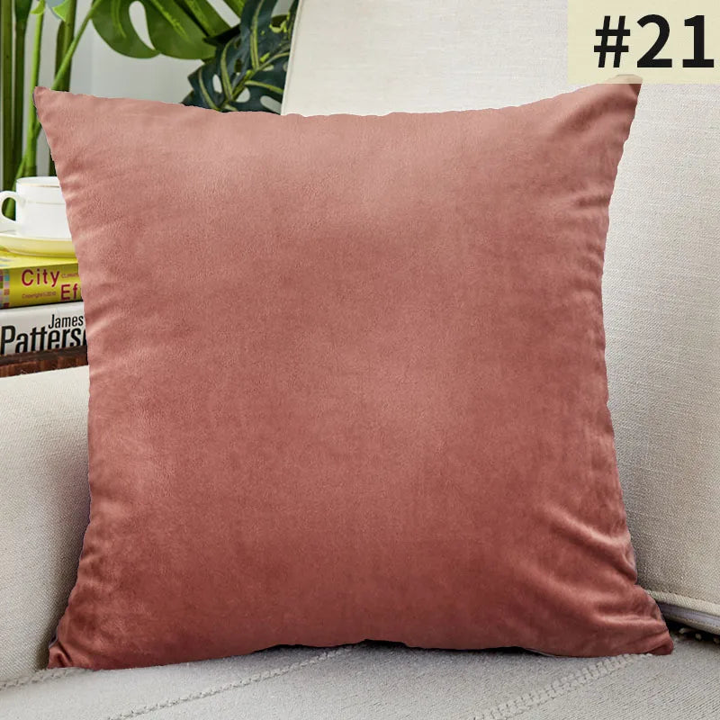 Velvet Cushion Cover Solid Color Throw Pillow Covers for Living Room Sofa Decorative Pillow Home Decor Pillowcase