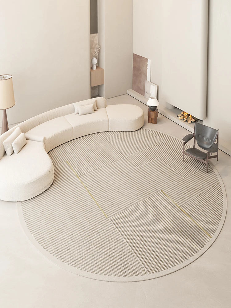 Cream Style Carpets for Living Room Thicken Plush Bedroom Decor Round Carpet Fluffy Soft Lounge Floor Mat Washable Cloakroom Rug