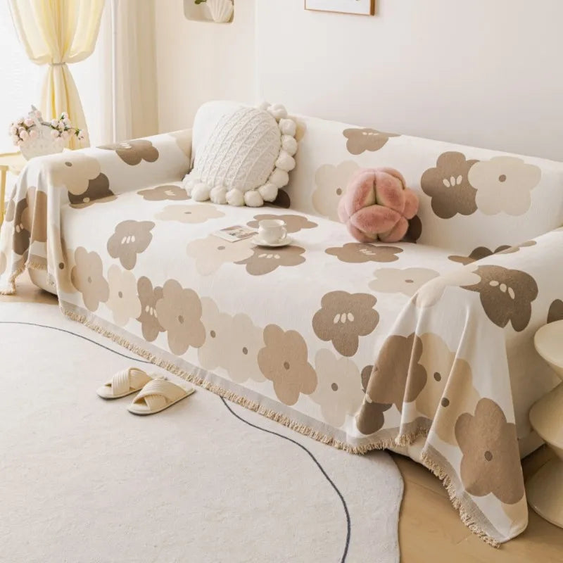 Sofa Covers Chenille Flower Sofa Mats Throw Blankets 2025 All-season Camping Picnic Blanket Cover Sofa Cover housses de canapé