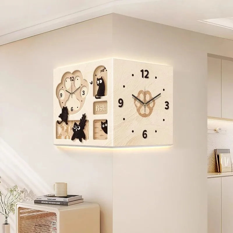 Silent Corner Wall Clock Modern Wall Watch Large Interior Watches Luxury Living Room Decor Elegant Home Decoration Home Decor