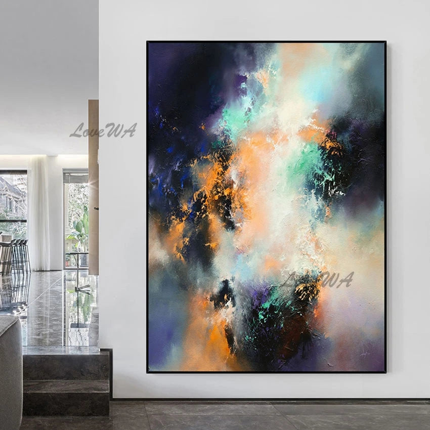 Modern Acrylic Decor Idea Design Textured Art Hand Drawing, Canvas Artwork, Abstract Bedroom Wall Picture, Large Size Paintings