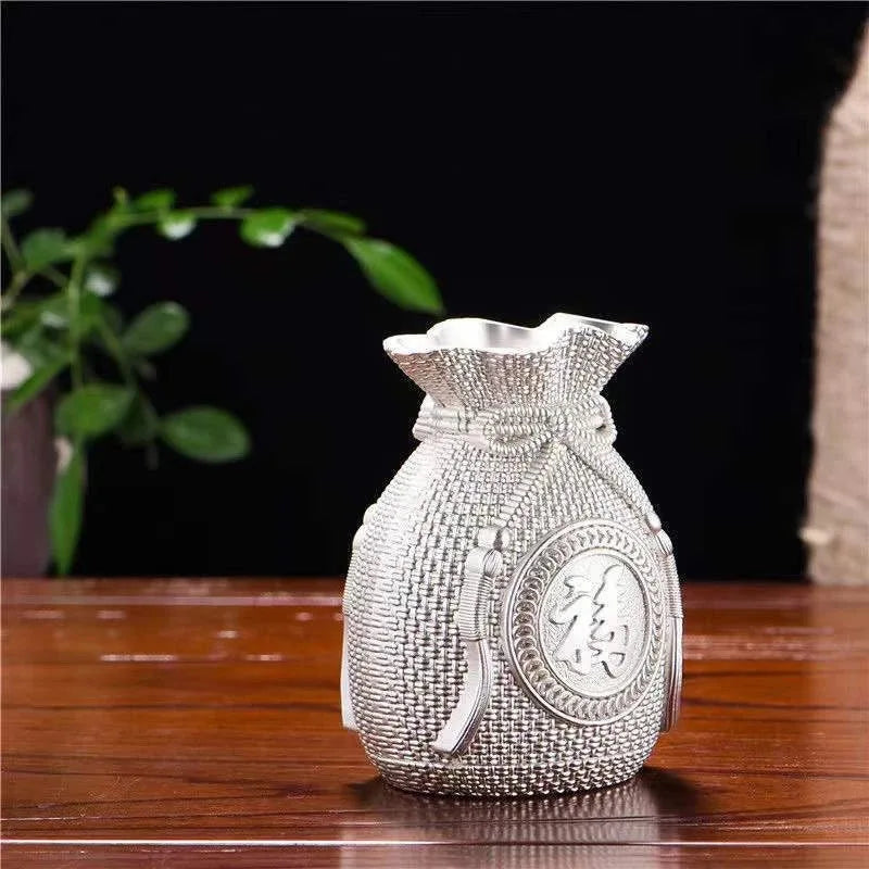 Baifu pure silver 99.9% nano electroplated silver wine set, creative wine glass and kettle set, creative home retro style wine