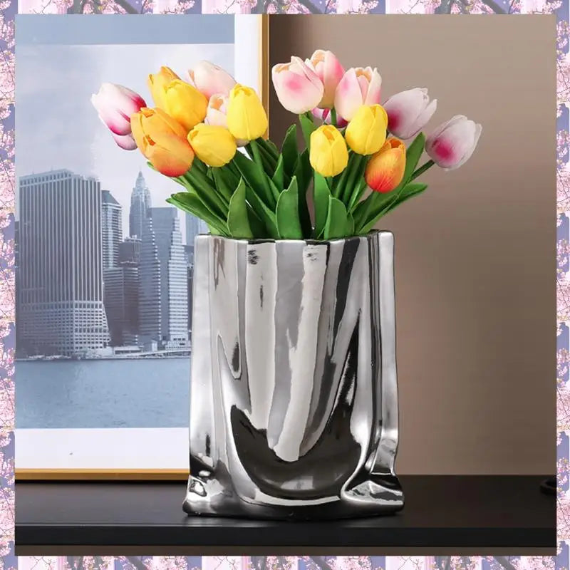 2025 Trend Nordic  Electroplating Vases Flower Vase For Living Room Home Decoration Ornament Flower Arrangement Flower Po