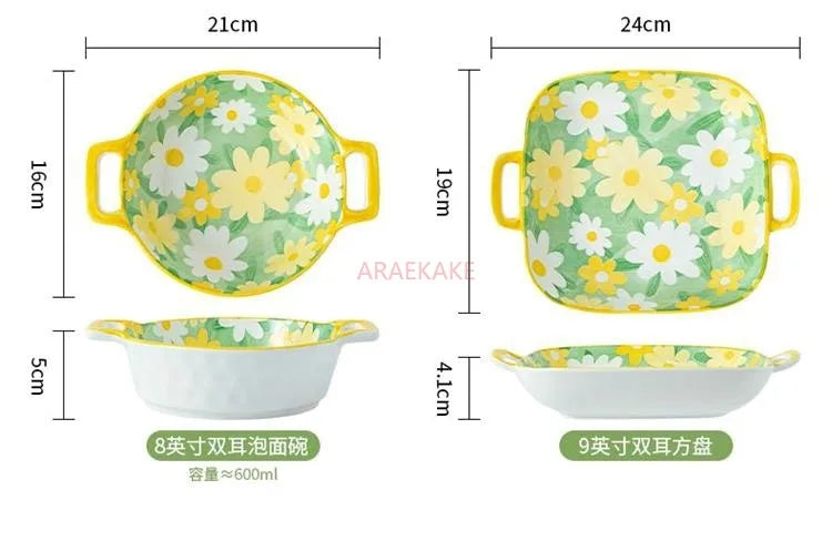 Bowl and Plate Set Ceramic Rice Bowl, Vegetable Plate, Bowl, Plate Spoon, High end Combination Tableware