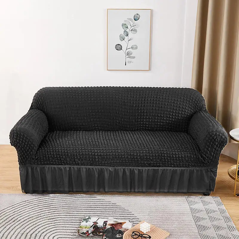 1/2/3/4 Seater Seersucker Sofa Slipcover High Stretch Couch Cover Thick Corner Sofa Protector Elastic Corner Couch Covers