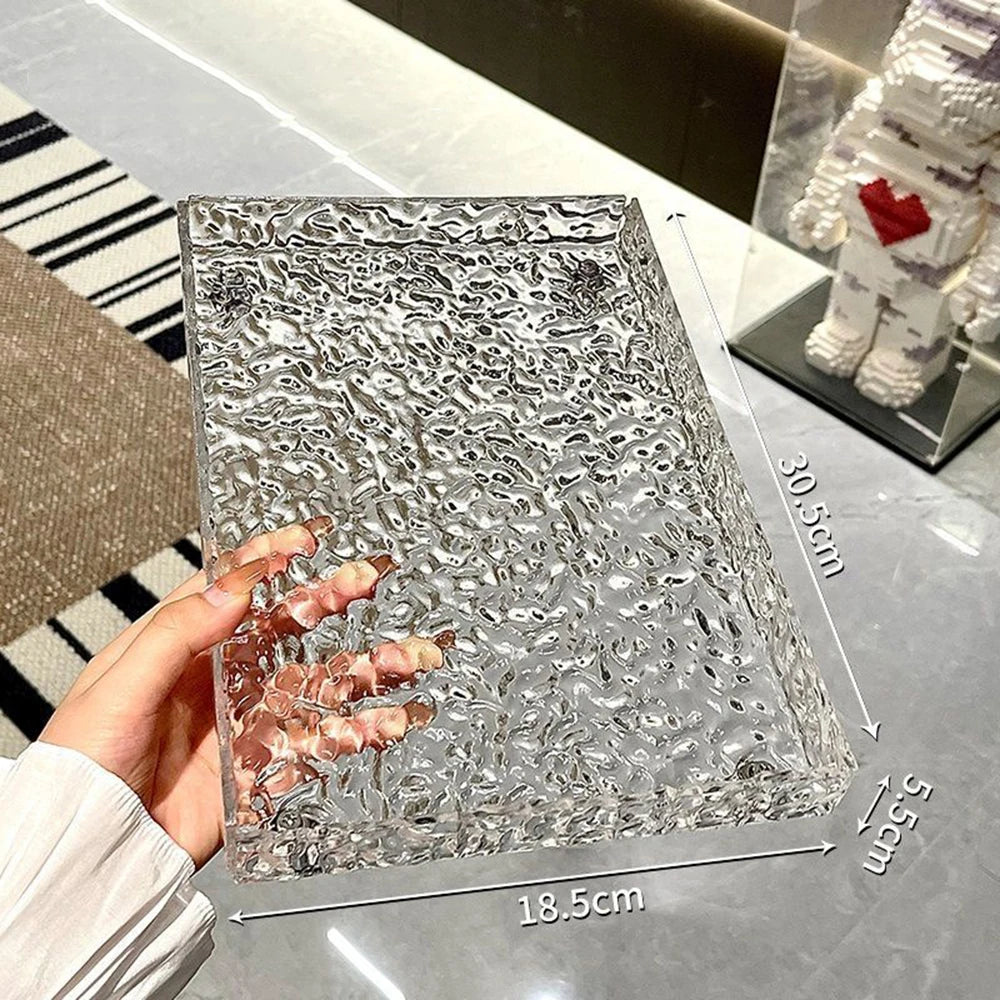 Multifunctional Luxury Acrylic Kitchen Storage Tray Bathroom Storage Rack Toilet Tray New Simple Water Corrugated Storage Box