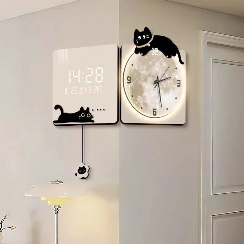 Modern Corner Wall Clock Large Interior Wall Clock Led Digital Watch Luxury Living Room Decorations Home Decoration Accessories