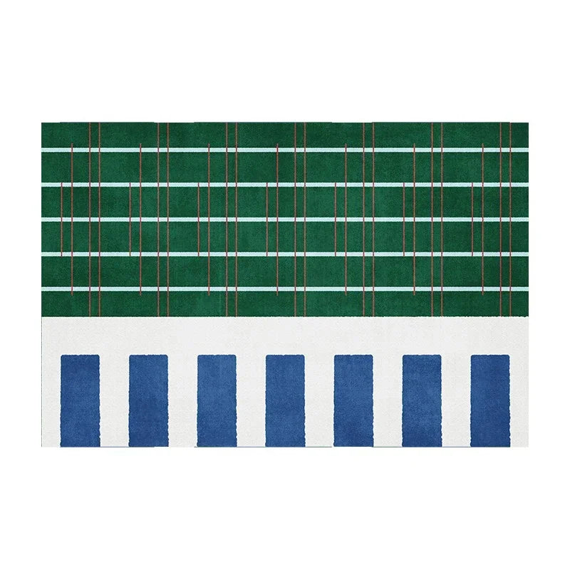 Living Room Carpet Creative Design French Retro Blue Striped Bedroom Bedside Rug Light Luxury High-end Coffee Table Mat Ковер 카펫