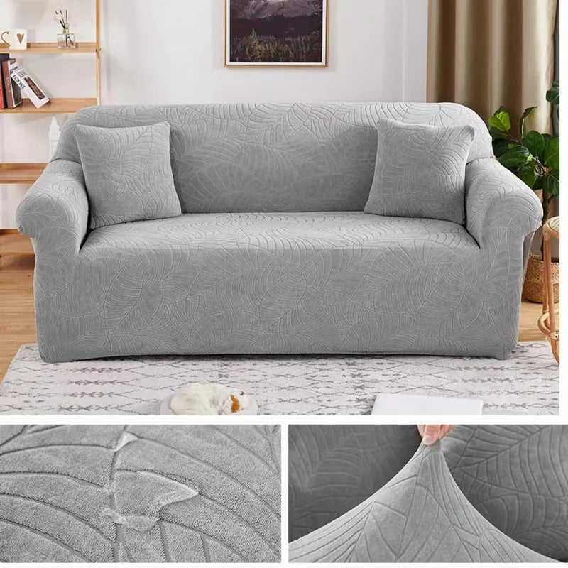 Waterproof Elastic Sofa Cover for Living Room 1/2/3/4 Seater Thick Polar Fleece L-Shaped Corner Sofa Cover Armchair Protector