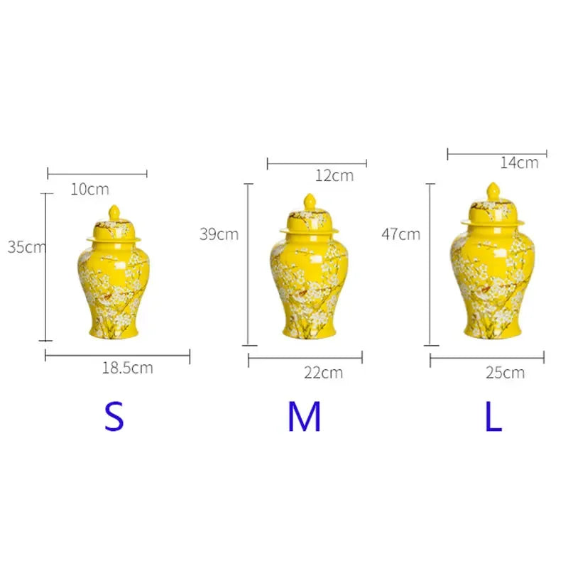 Large Floor Vase Blue 18 Inche Flower And Bird Print Temple Jars For Home Decor Chinese Porcelain Vase Flower Arrangement Heig