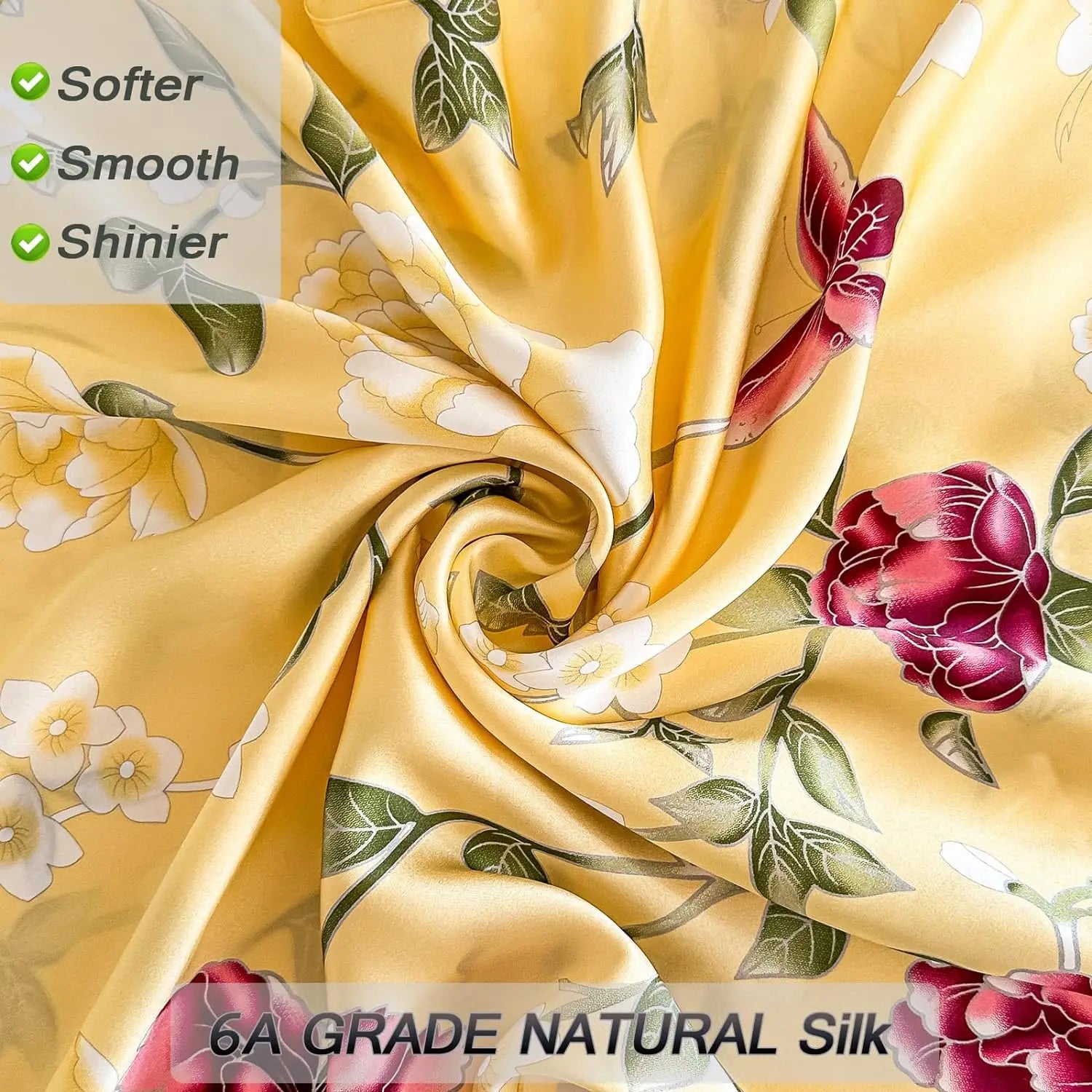 100% Both Sides Pure Natural Mulberry Silk Pillowcase with Zipper Closure  Soft and Cooling Silk Pillow Cases