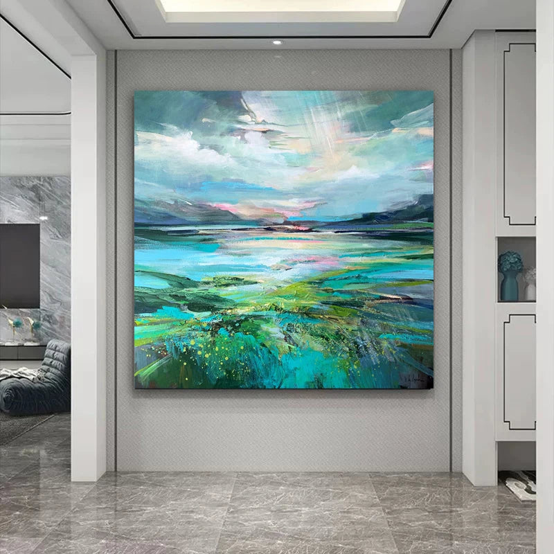 Original Landscape Picture Hand Painted Modern Abstract Oil Painting On Canvas Wall Art For Living Room Home Decoration No Frame