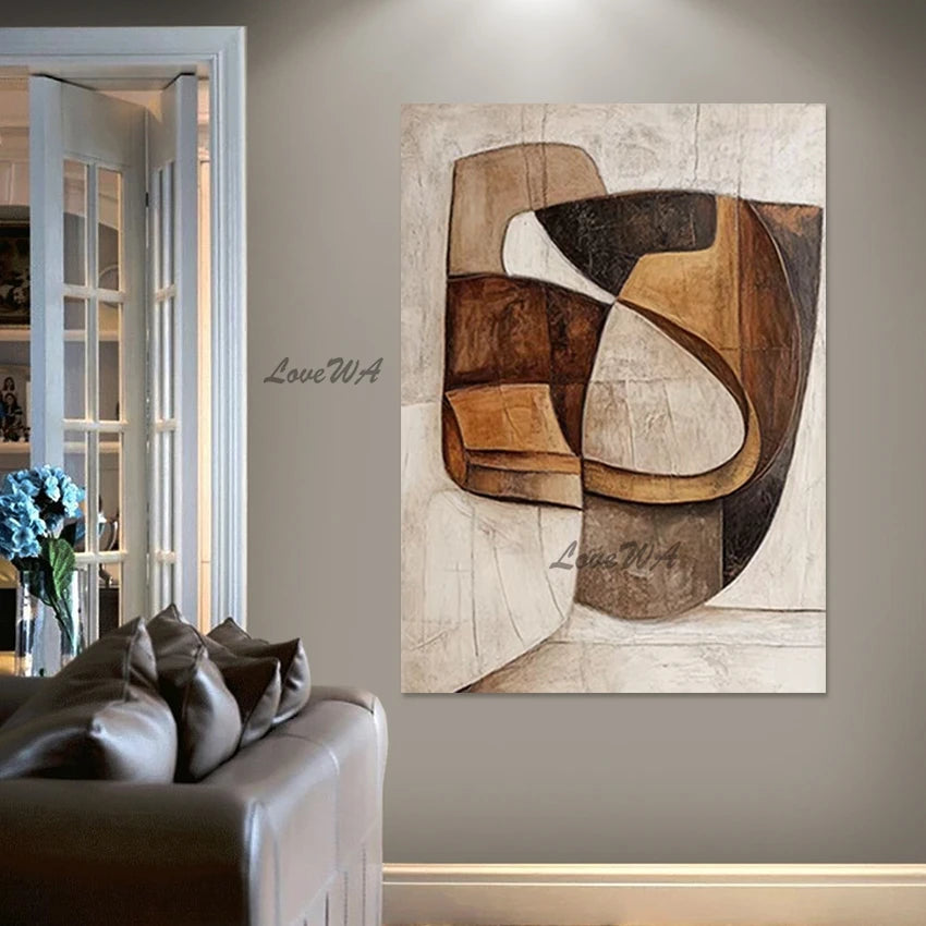 Modern Style Picture,Original Hand-painted Art Canvas Wall Frameless, The Composition Is Clever Design Abstract Oil Paintings