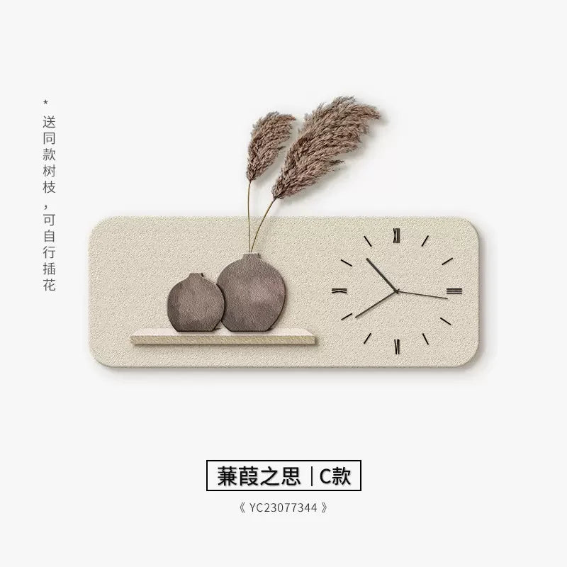 Dining Room Clock Wall Hanging High-end Sandstone Fashion Wall Watch Nordic Entry Luxury Creative Living Room Clock Wall Clock