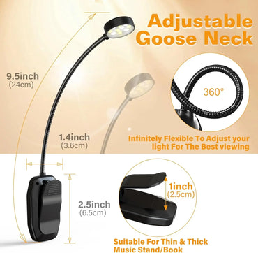 31Leds Book Light USB Rechargeable Reading Light Warm Cool White Daylight Portable Flexible Easy Clip Night Reading Lamp