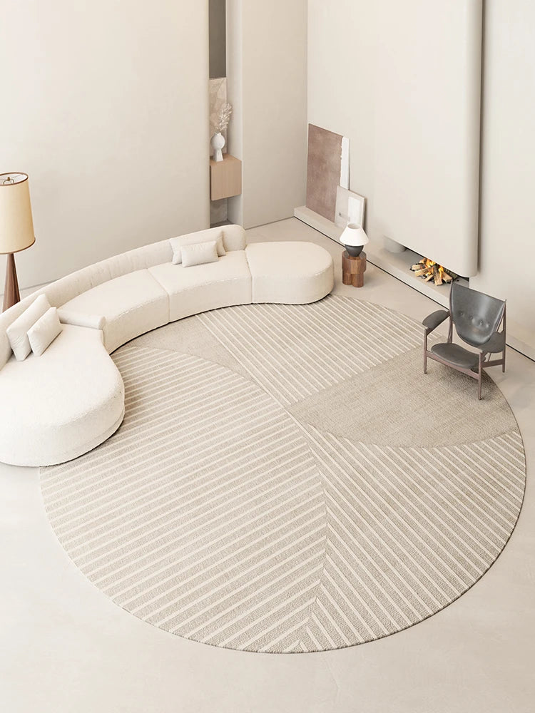 Cream Style Carpets for Living Room Thicken Plush Bedroom Decor Round Carpet Fluffy Soft Lounge Floor Mat Washable Cloakroom Rug