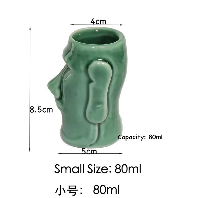 1 PCS 650ml Easter Island  Hawaii Tiki Mugs Cocktail Cup Beer Beverage Mug Wine Mug