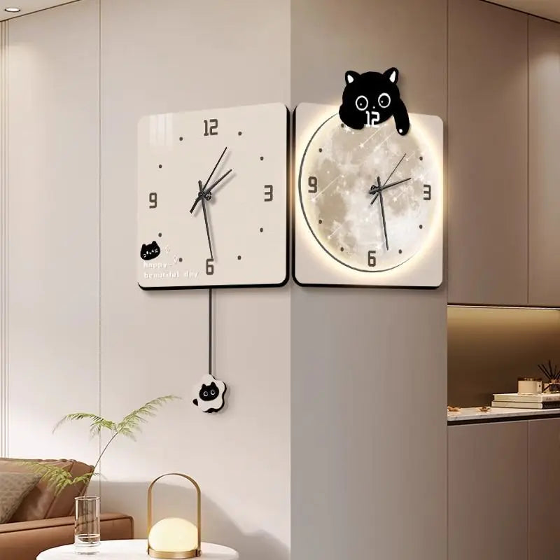 Modern Corner Wall Clock Large Interior Wall Clock Led Digital Watch Luxury Living Room Decorations Home Decoration Accessories