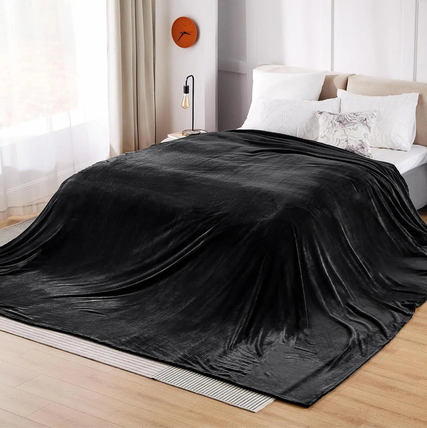 Oversized King Fleece Blanket Soft Cozy Extra Large Throw Blankets for Bed Sofa Couch Travel Camping King Warm Blanket in Winter