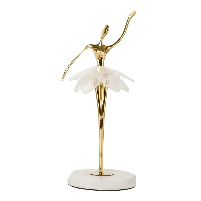 Luxury Art Sculptures Ballet Modern Copper Sculpture Design Desk Creative Figurines Nordic Gift Aesthetic Figurines Home Decor
