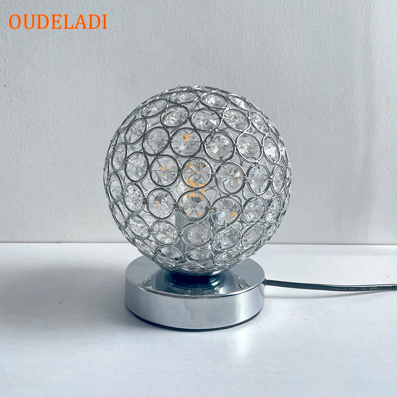 OUDELADI Modern Desktop Decoration Lighting fixtures E27 Crystal Table Lamp Parlor Bed Room Bedside Cabinet Desk lamp