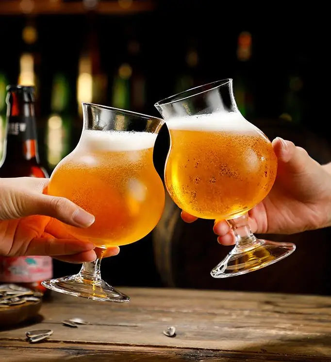 Tulip online celebrity craft mug 500 ml German draft beer mug wheat beer mug special wine glass for bar kitchen suds  wine