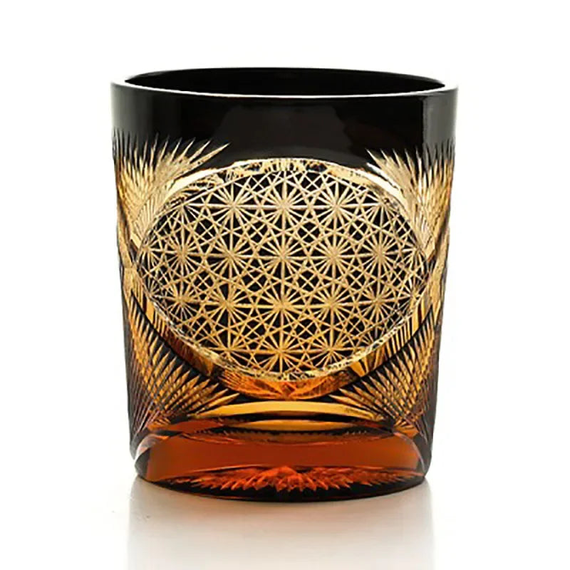 Wine Glasses Luxe Handmade Chrysanthemum Glass Wine Set Edo Kiriko Whisky Glass Japanese Carved Wedding Wine Glasses Vintage Cup