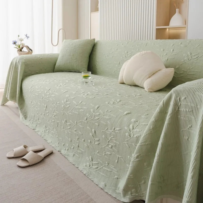 All-Season Universal Ice silk Butterfly Couch Camping Blanket Vintage Bamboo Fiber Solid Sofa Cover Full Coverage Non-Slip Couch