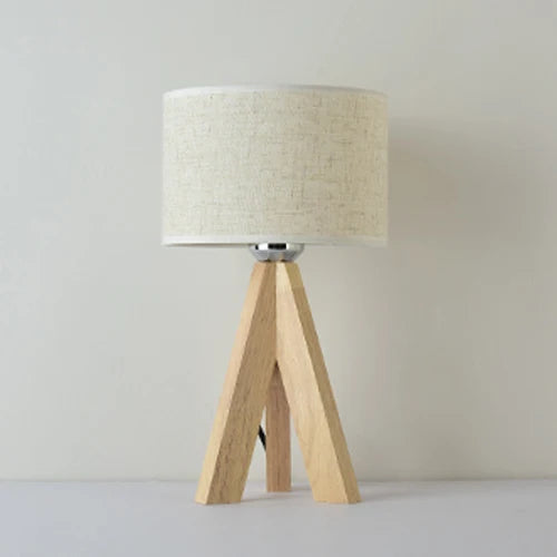 OUDELADI Wooden Table Lamp White Black cloth lampshade Home decor living room Bedside Desk lamp E27 Study Reading Light