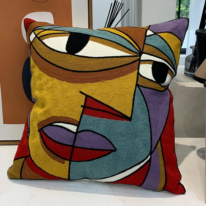 new style Cushion Cover Picasso Embroidered Decorative Throw Pillowcases Abstract Creative Decoration For Home Sofa Car Covers