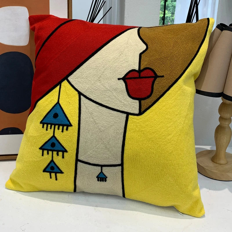 new style Cushion Cover Picasso Embroidered Decorative Throw Pillowcases Abstract Creative Decoration For Home Sofa Car Covers
