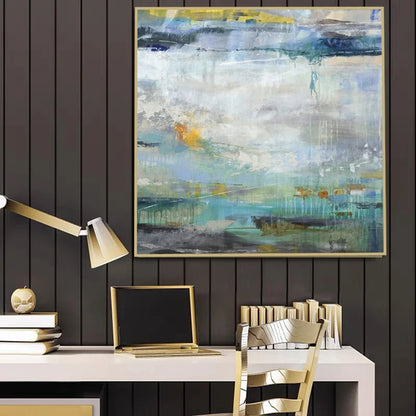 Texture Landscape Wall Art Pic, 100% Hand Painted, Modern Abstract Oil Painting, On Canvas for Living Room, Home Decor, No Frame