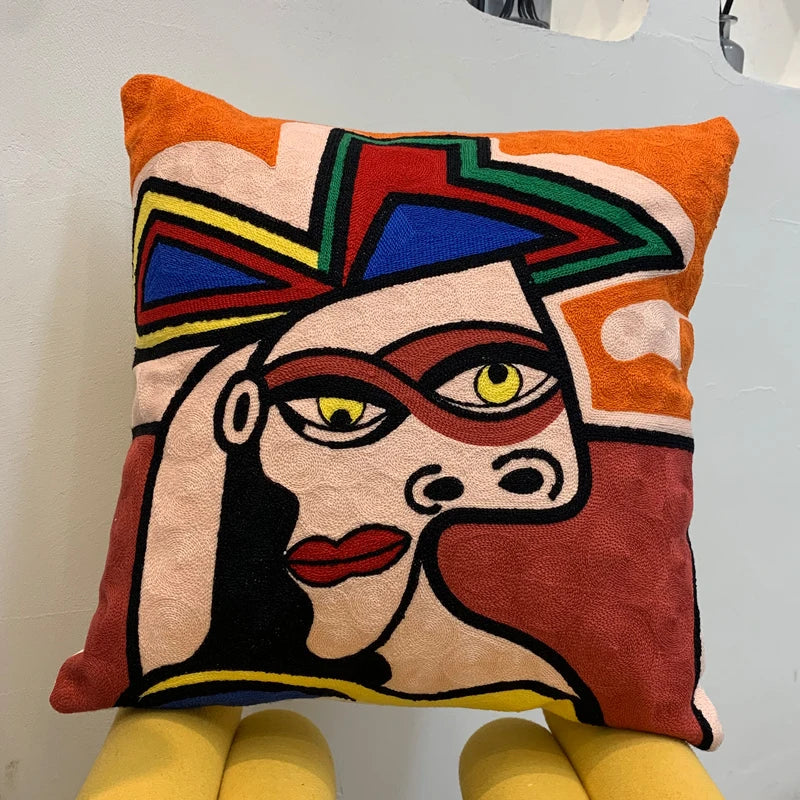 new style Cushion Cover Picasso Embroidered Decorative Throw Pillowcases Abstract Creative Decoration For Home Sofa Car Covers