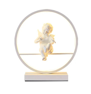 OUDELADI Angel doll table lamp bedside Romantic warm Couple desk lamp Modern home living room decor Bird table lamp