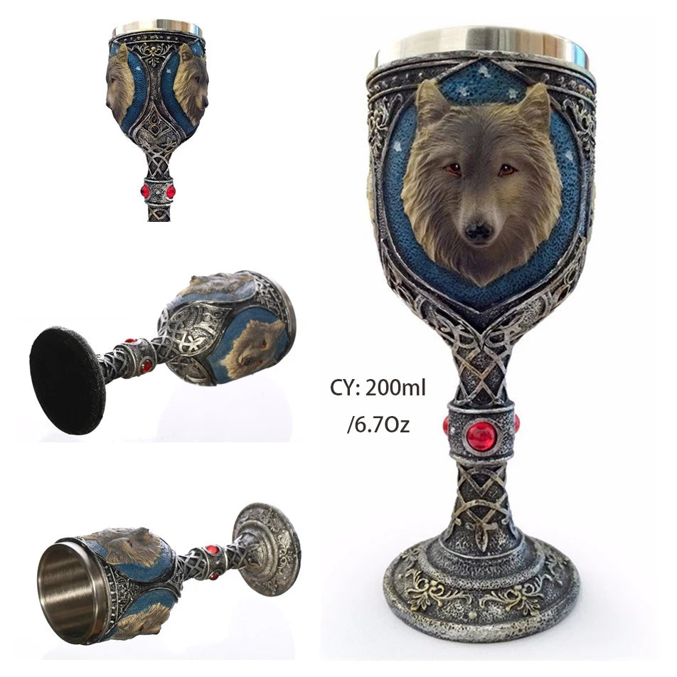Skull Resin Stainless Steel Goblet 200ml Gothic Wine Glass Horrible Cocktail Glasses Whiskey Cup Pub Bar Drinkware Dropshipping