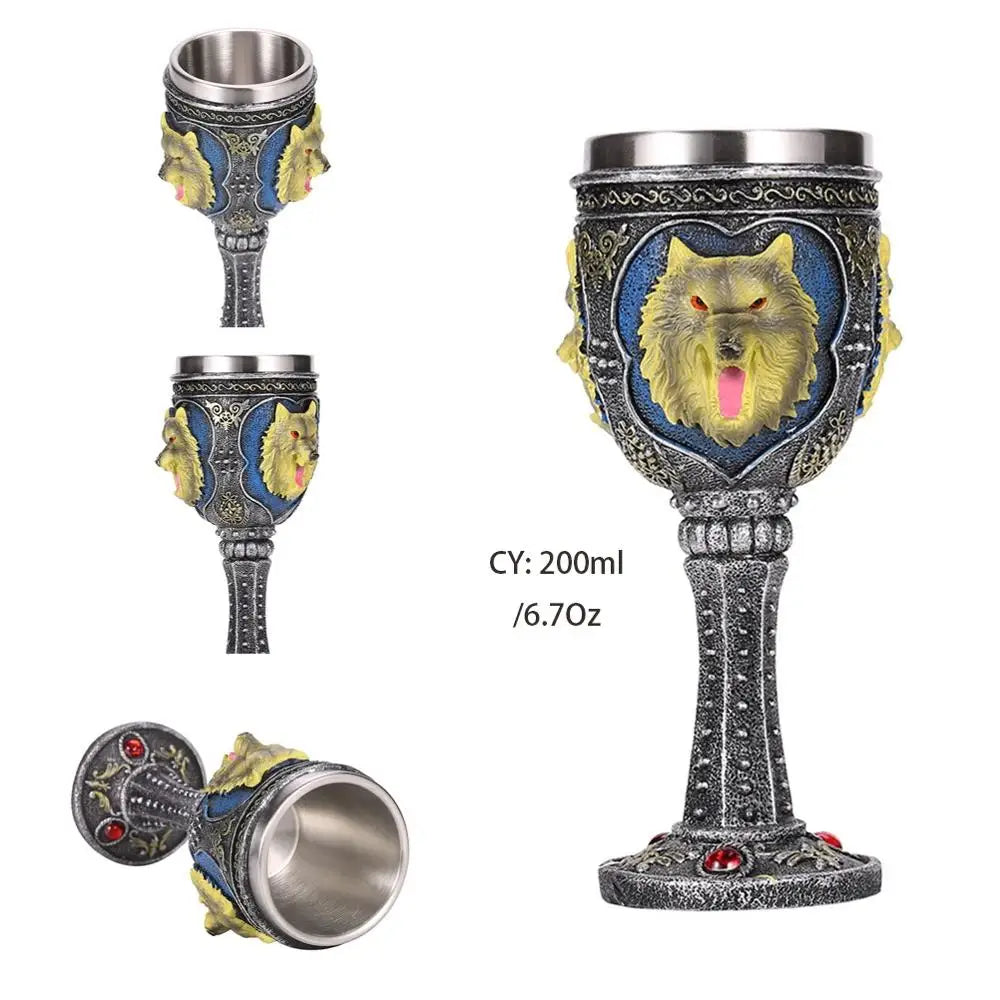 Skull Resin Stainless Steel Goblet 200ml Gothic Wine Glass Horrible Cocktail Glasses Whiskey Cup Pub Bar Drinkware Dropshipping