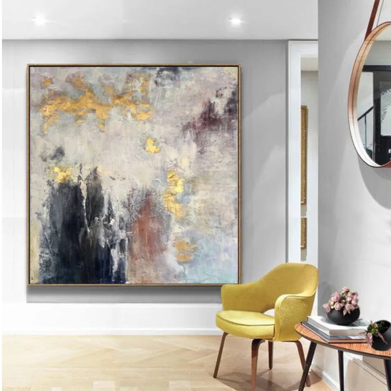 Texture Landscape Wall Art Pic, 100% Hand Painted, Modern Abstract Oil Painting, On Canvas for Living Room, Home Decor, No Frame