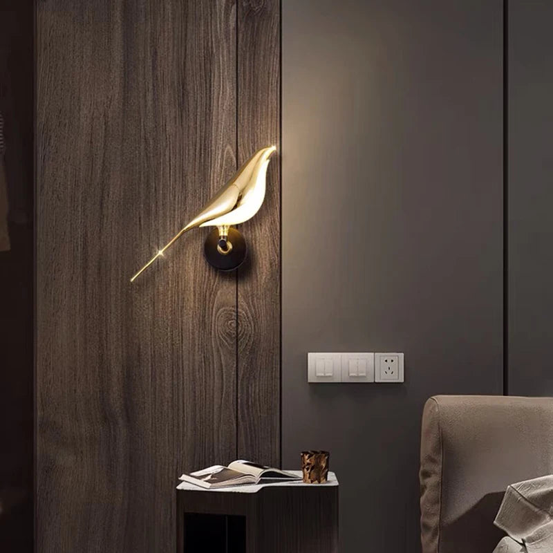 Creativity Bird Design Gold Plating Led Wall Lamps Hallway Stairs Sconce lamp Living Room Bedroom Decor Lighting Fixtures