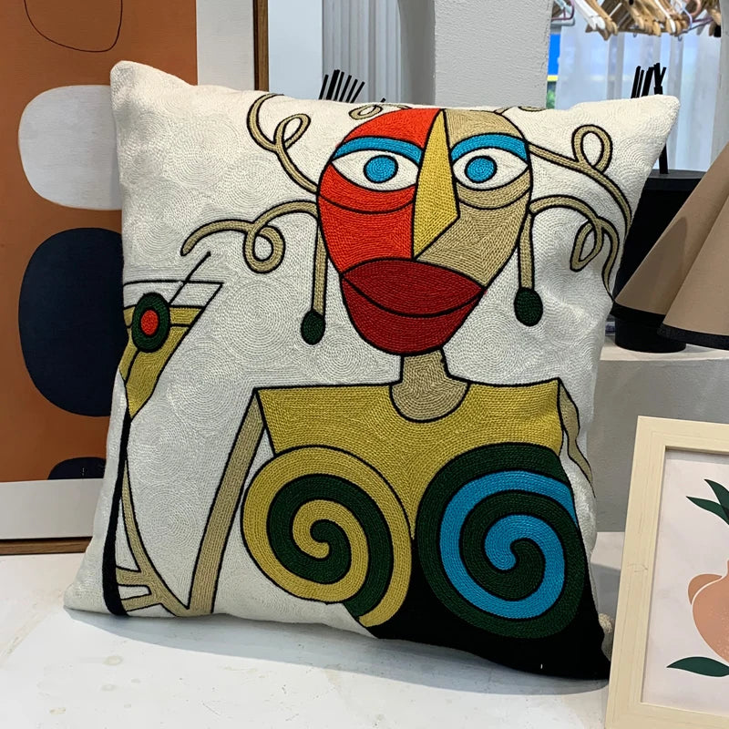 new style Cushion Cover Picasso Embroidered Decorative Throw Pillowcases Abstract Creative Decoration For Home Sofa Car Covers