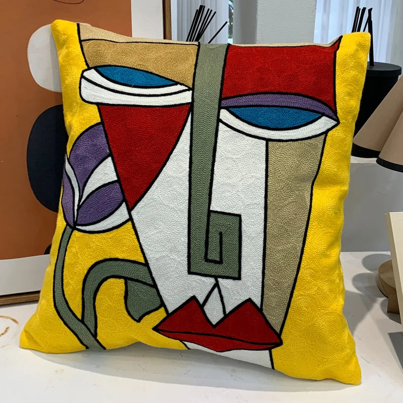 new style Cushion Cover Picasso Embroidered Decorative Throw Pillowcases Abstract Creative Decoration For Home Sofa Car Covers