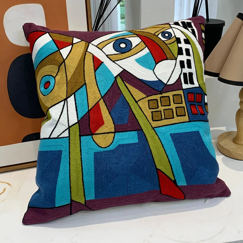 new style Cushion Cover Picasso Embroidered Decorative Throw Pillowcases Abstract Creative Decoration For Home Sofa Car Covers