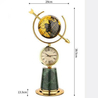 Modern Globe Figurines Clocks Luxury Living Room Nordic Sculptures Desktop Creative Figurine Table Sculpture Art Crafts Home