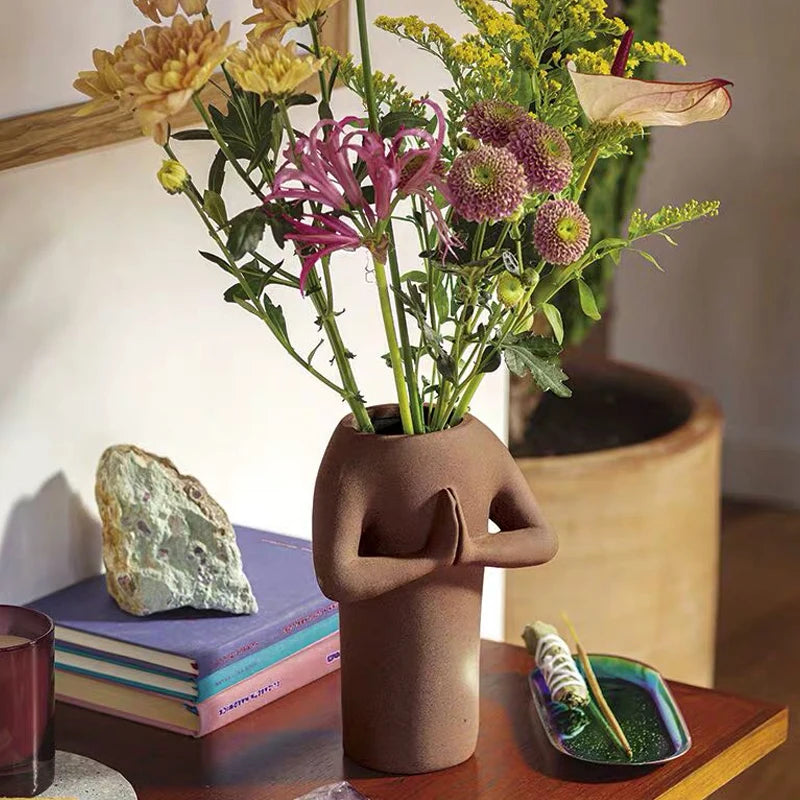 Aesthetic Luxury Vase Tulipe New Style Ceramic General Vases Nordic Flowers Decoration Salon Maison Luxe Minimalist Living Room
