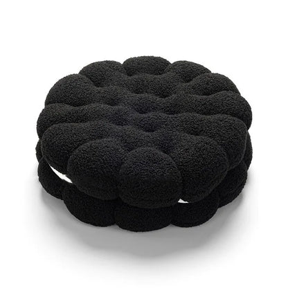 Lamb Wool Biscuit Cushion Cute Cartoon Plush Bolster with Round Sandwich Cookies Home Office Sofa Chair Decorative Pillow