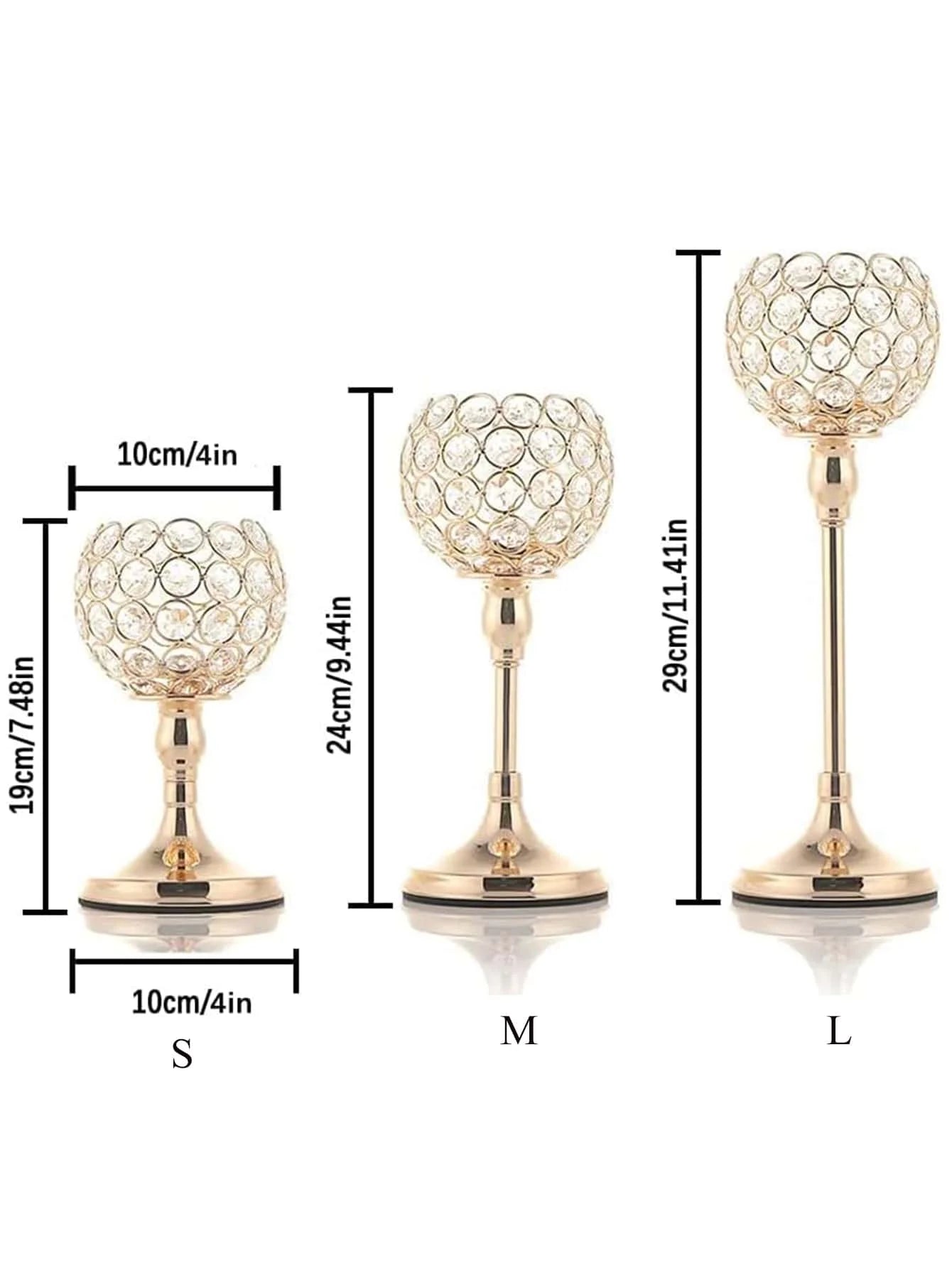Crystal candlesticks for centerpieces, 3-size lamp candlesticks for Christmas, parties, holidays, and home decor